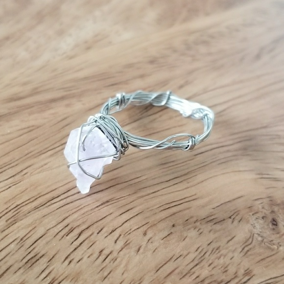 Jewelry - Dainty Raw Genuine Amethyst and Silver Ring sz 6